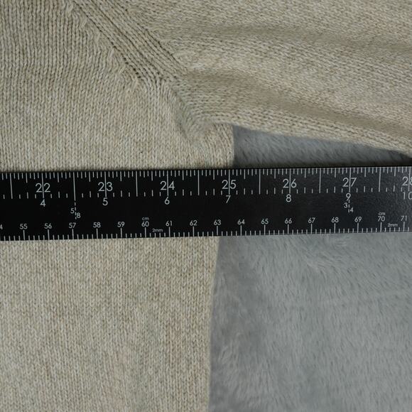 Chaps by Ralph Lauren Sweater Mens XXL Cream Jumper Chunky Knit Cotton Patches - Picture 6 of 9